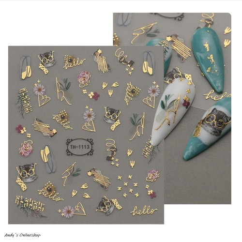 Nagel sticker nail - nagel, gold