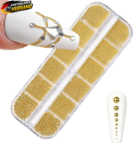Nagelkunst perlen set gold - nagelkunst,