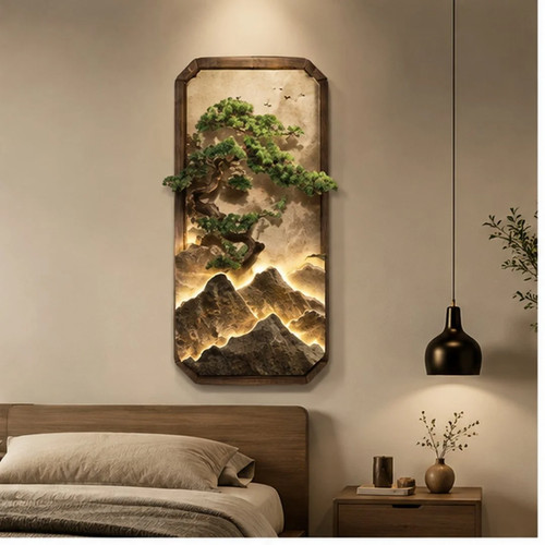 Berg wandbild baum - wandbild, 3d