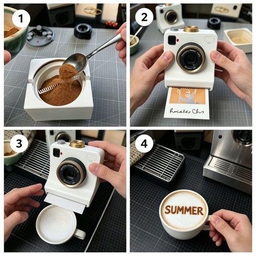 Gedruckte latte art kamera - 3d-gedruckte,