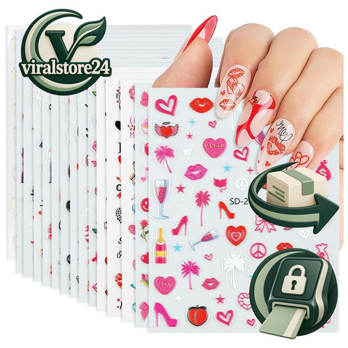 Nagelsticker selbstklebend - nagelsticker, 3d