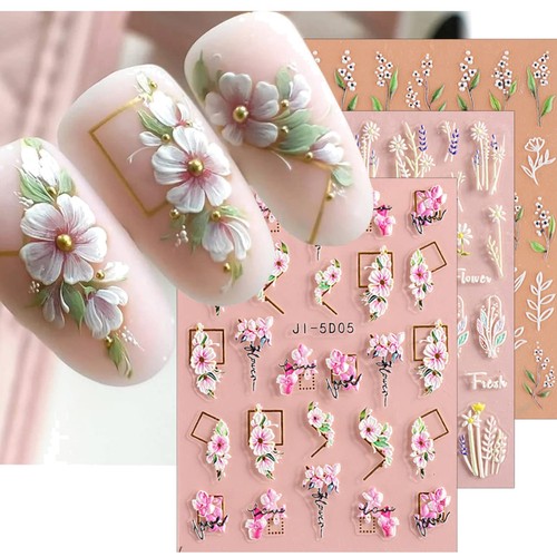Nagelsticker blumen laub - blumen,